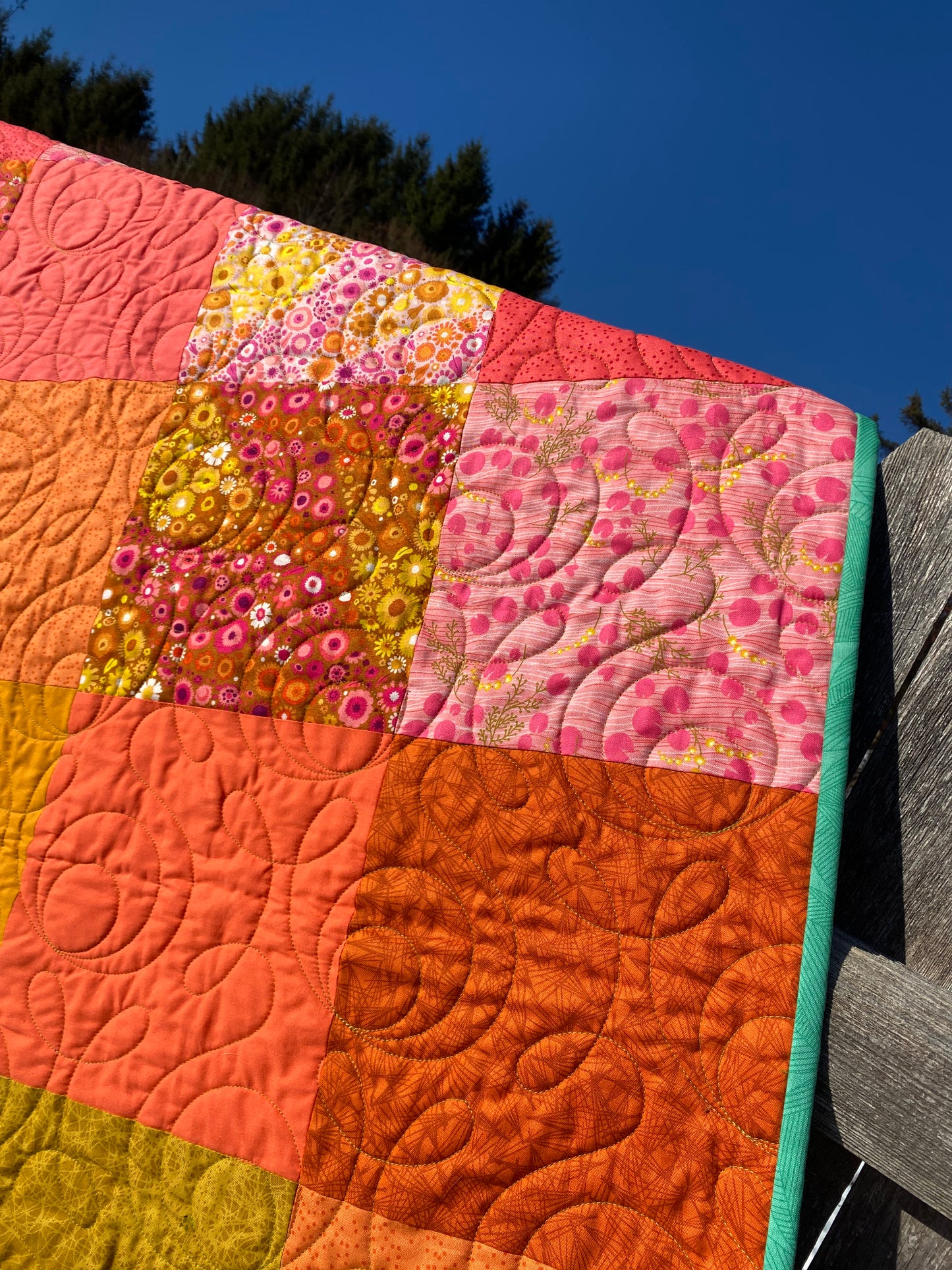 Rainbow Patchwork Quilt - A Drawing!