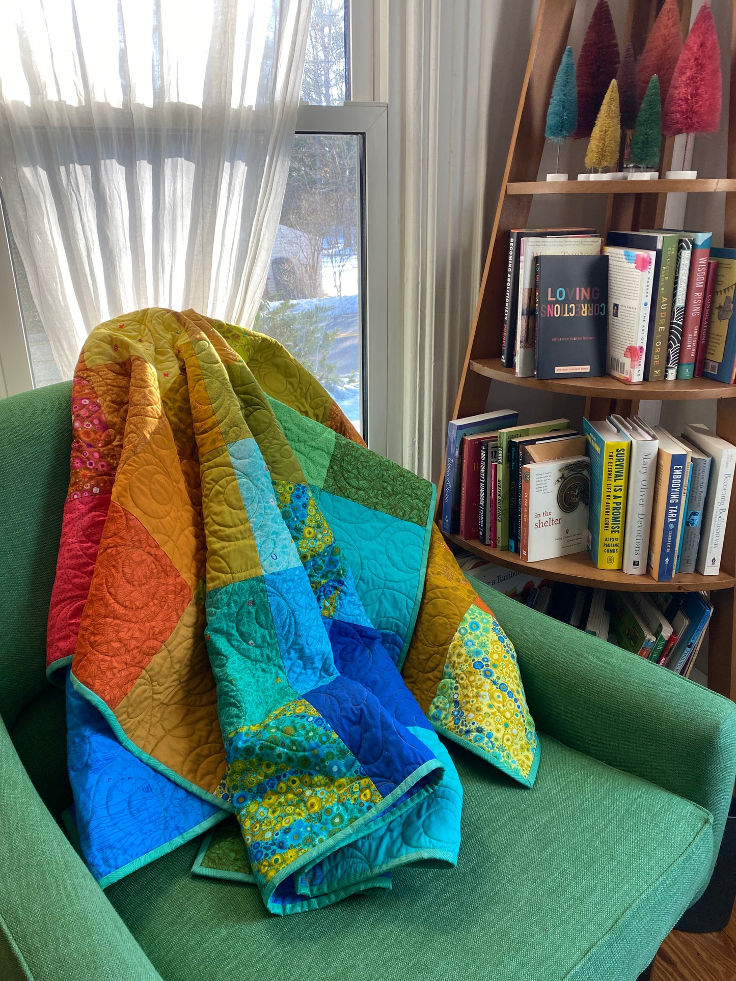 Rainbow Patchwork Quilt - A Drawing!